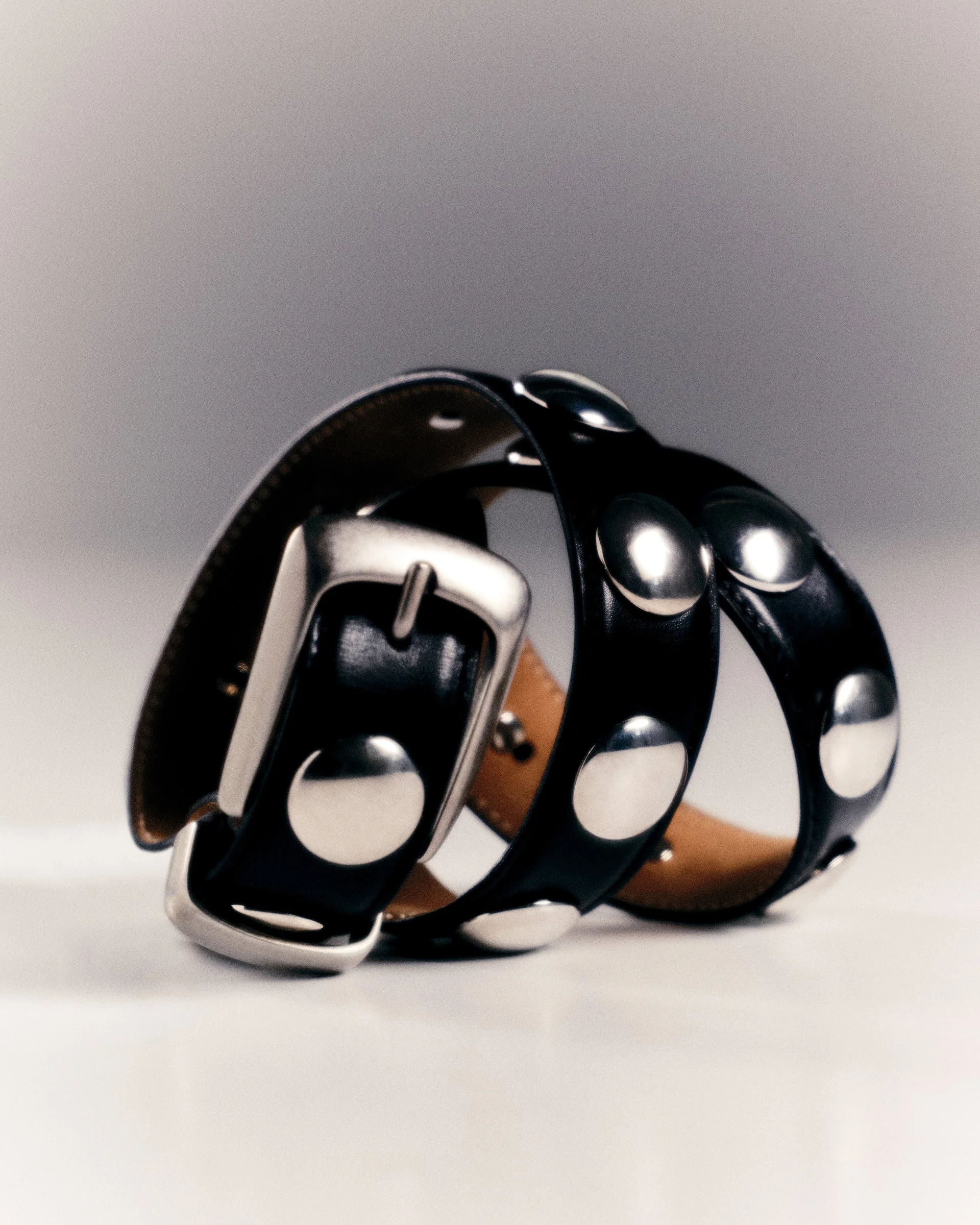 Benny Belt with Studs - Silver Buckle (30mm) - Image 2