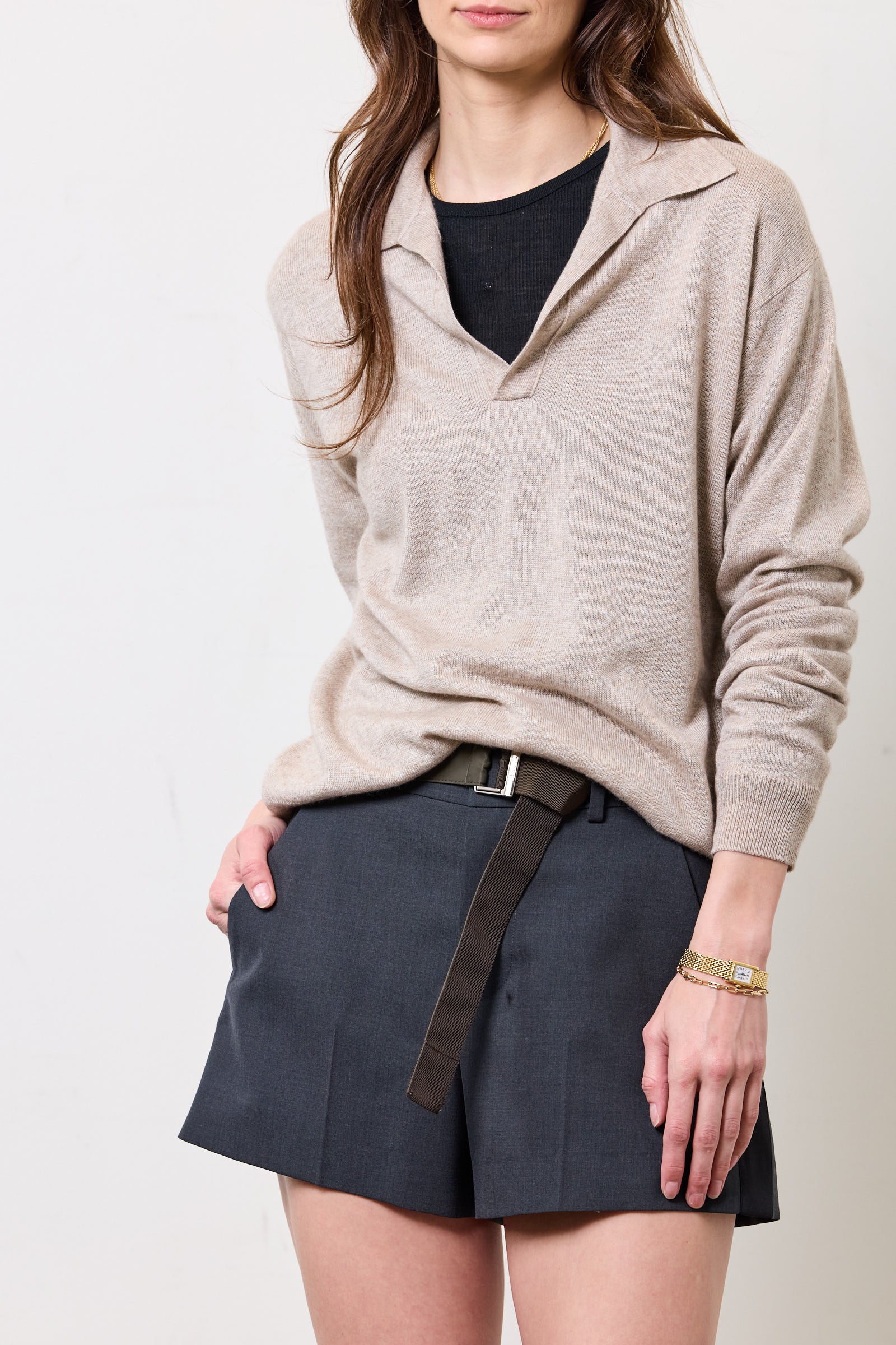 Cashmere Silk Knit L/S Polo - Image 6
