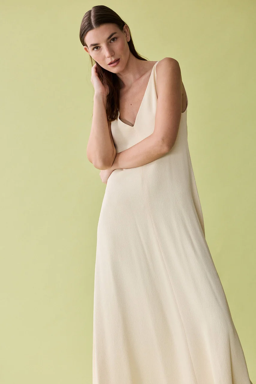 Heloise Crepe V-Neck Dress