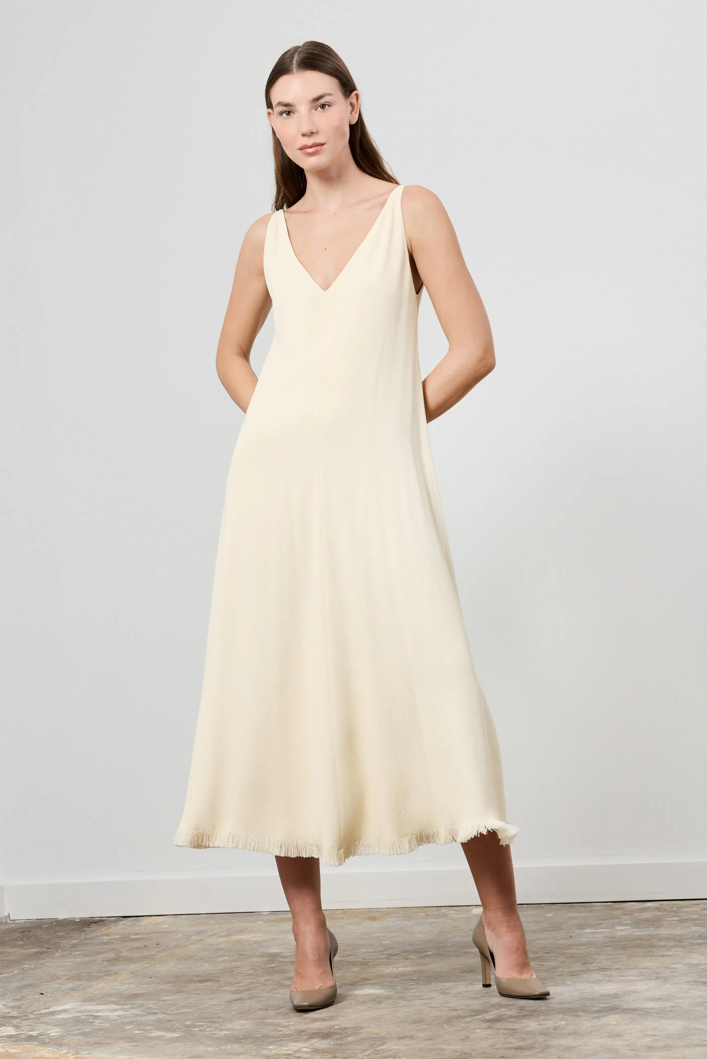 Heloise Crepe V-Neck Dress - Image 5