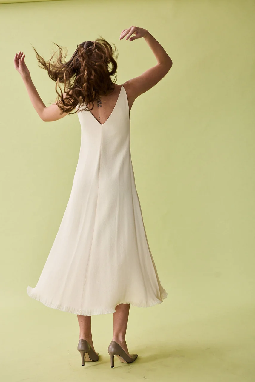 Heloise Crepe V-Neck Dress - Image 8