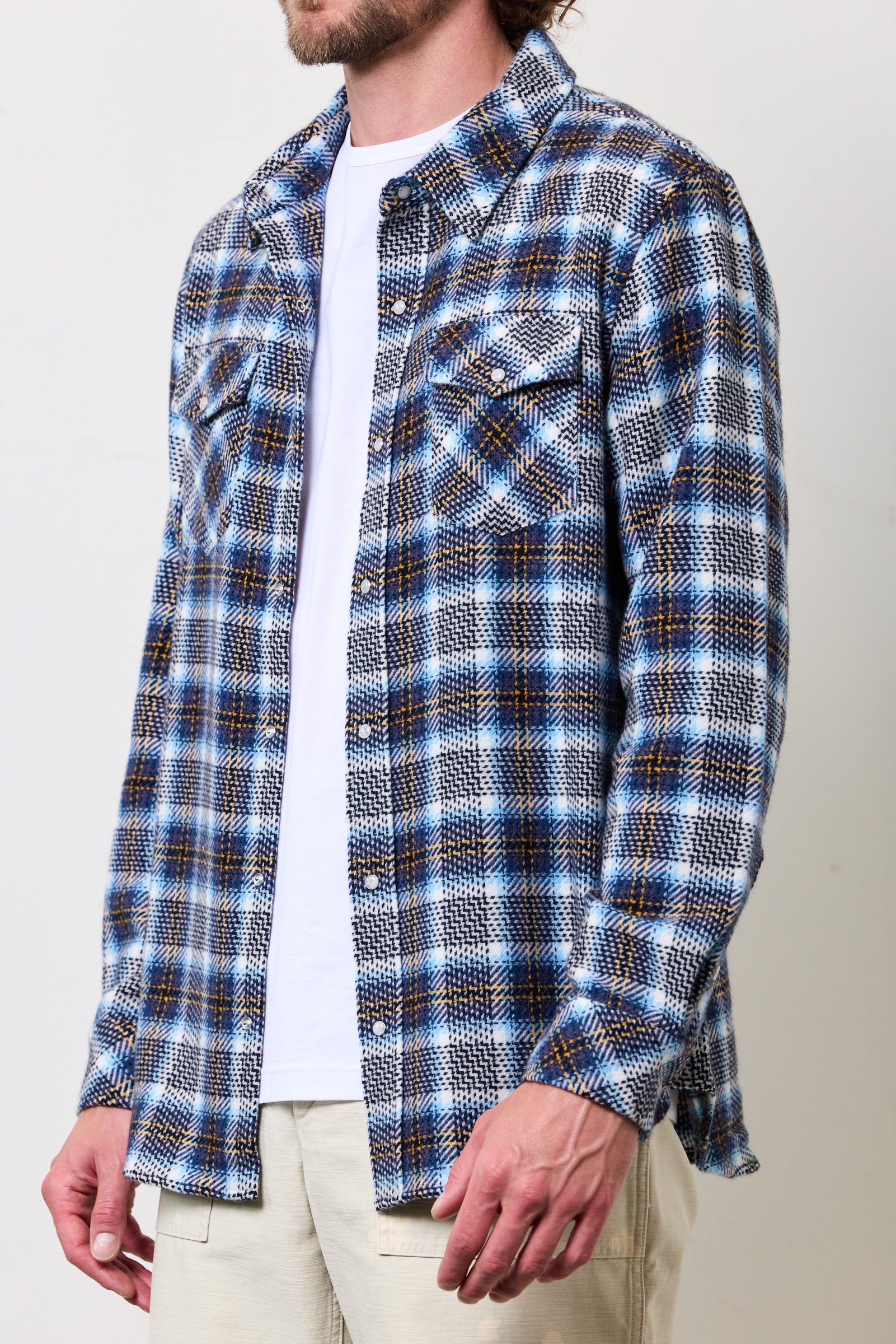 Lightning Storm Tartan Cashmere Shirt - Image 4