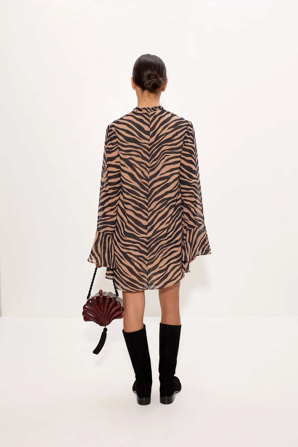 Marion Chiffon Dress in Tiger Stripe - Image 4