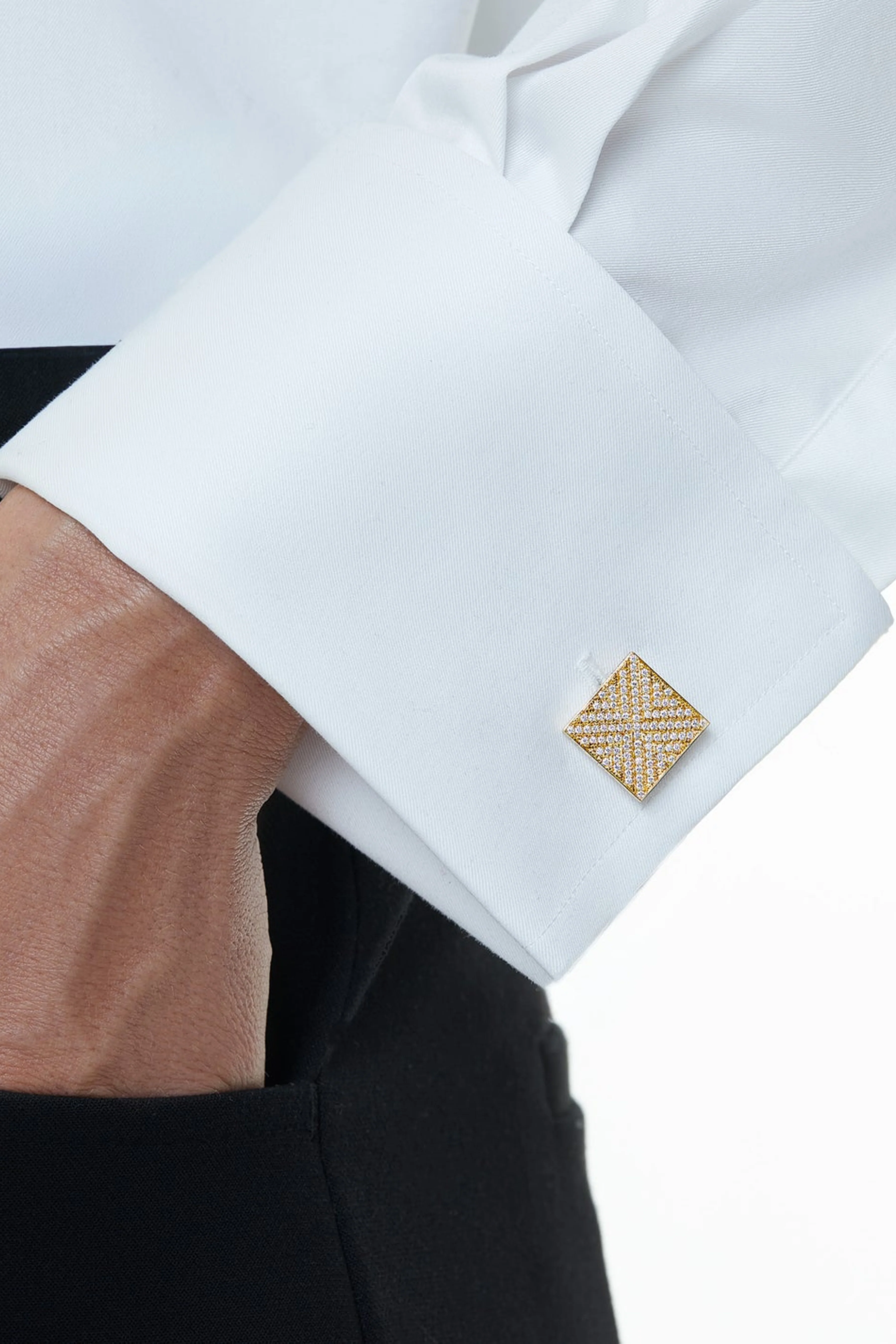 Mosaic Yellow Cufflinks - Image 2
