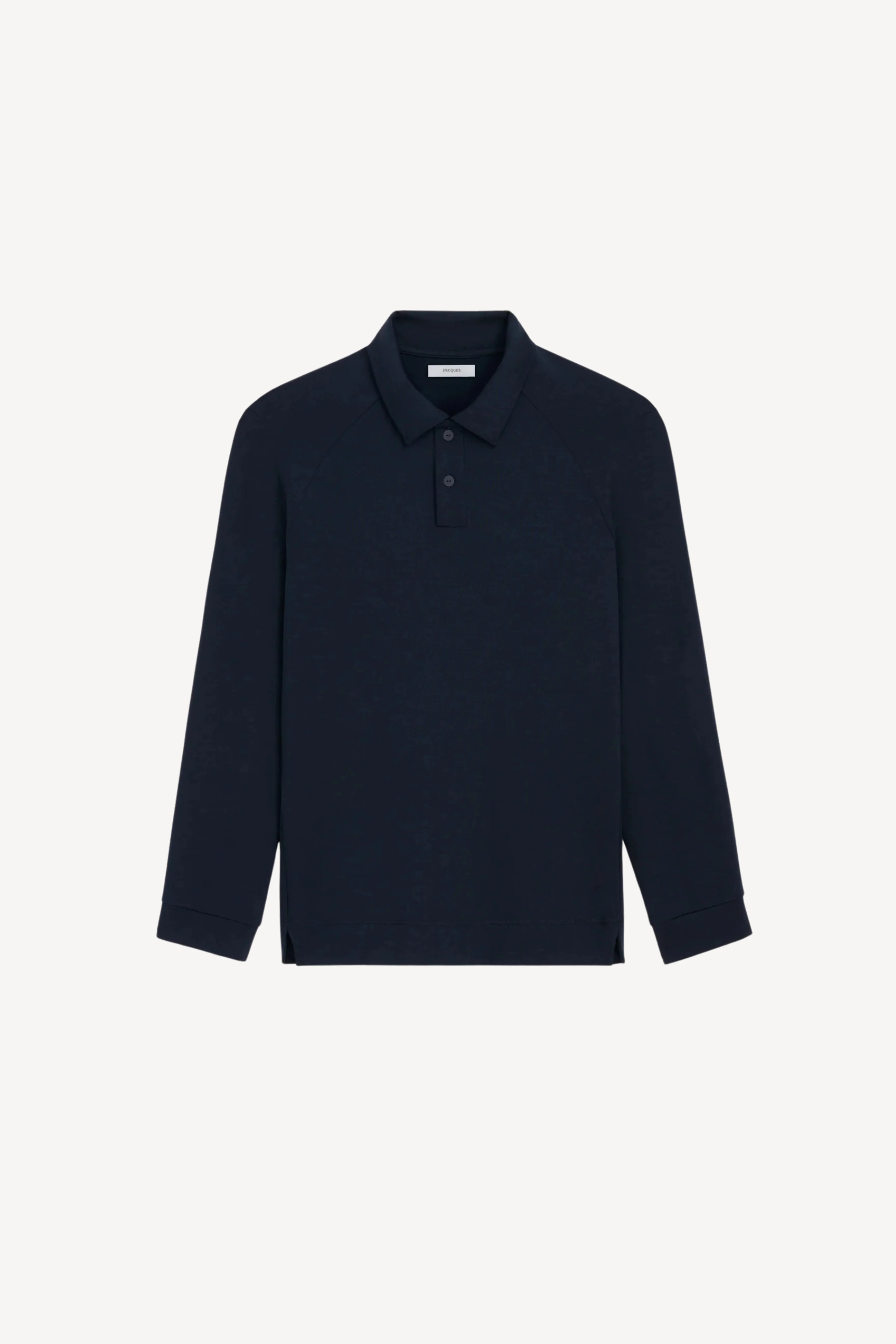 Natural Tennis Long Sleeve Polo in Navy