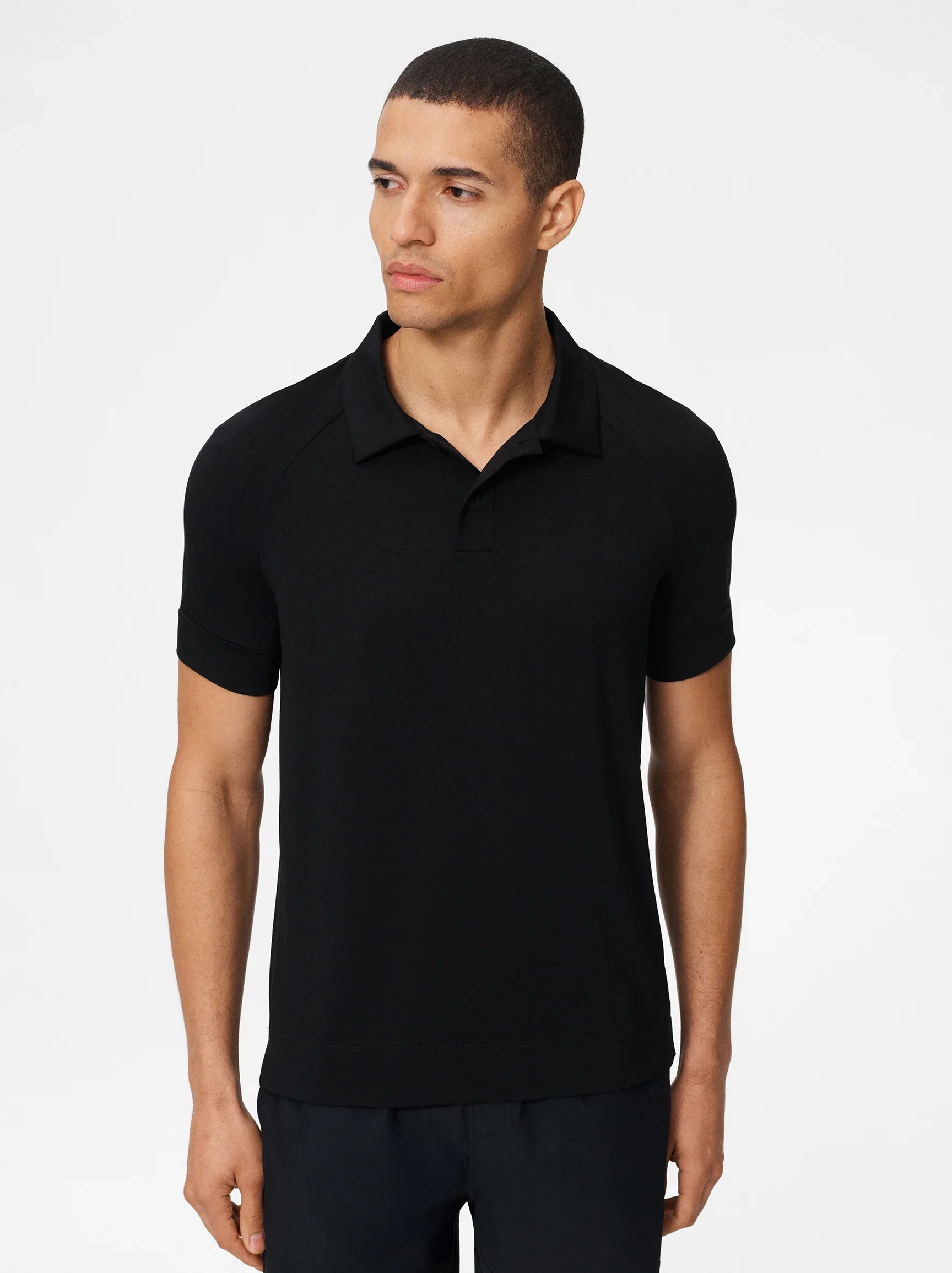 Natural Tennis Polo in Black - Image 2