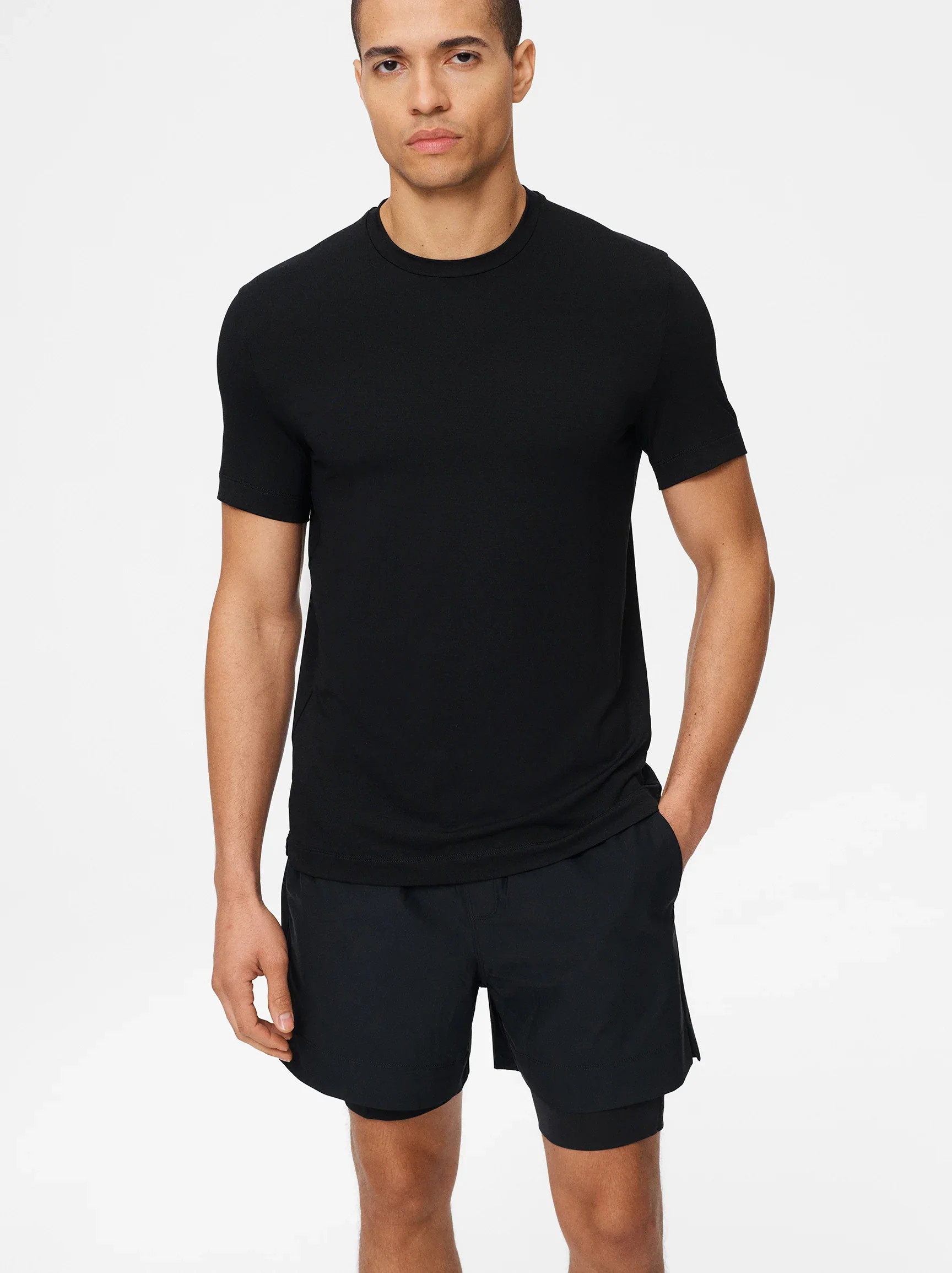 Natural Tennis T-Shirt in Black - Image 2