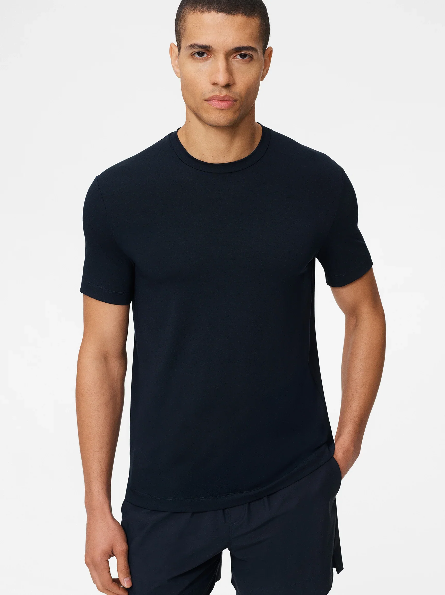 Natural Tennis T-Shirt in Navy - Image 2
