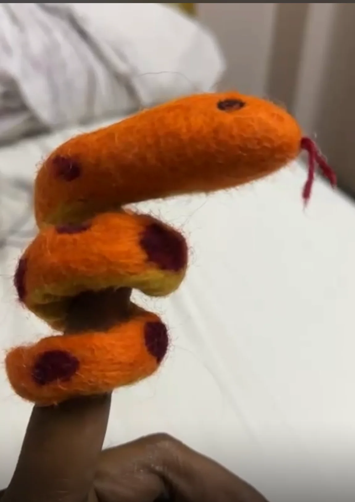 Orange Snake Finger Puppet - Image 3