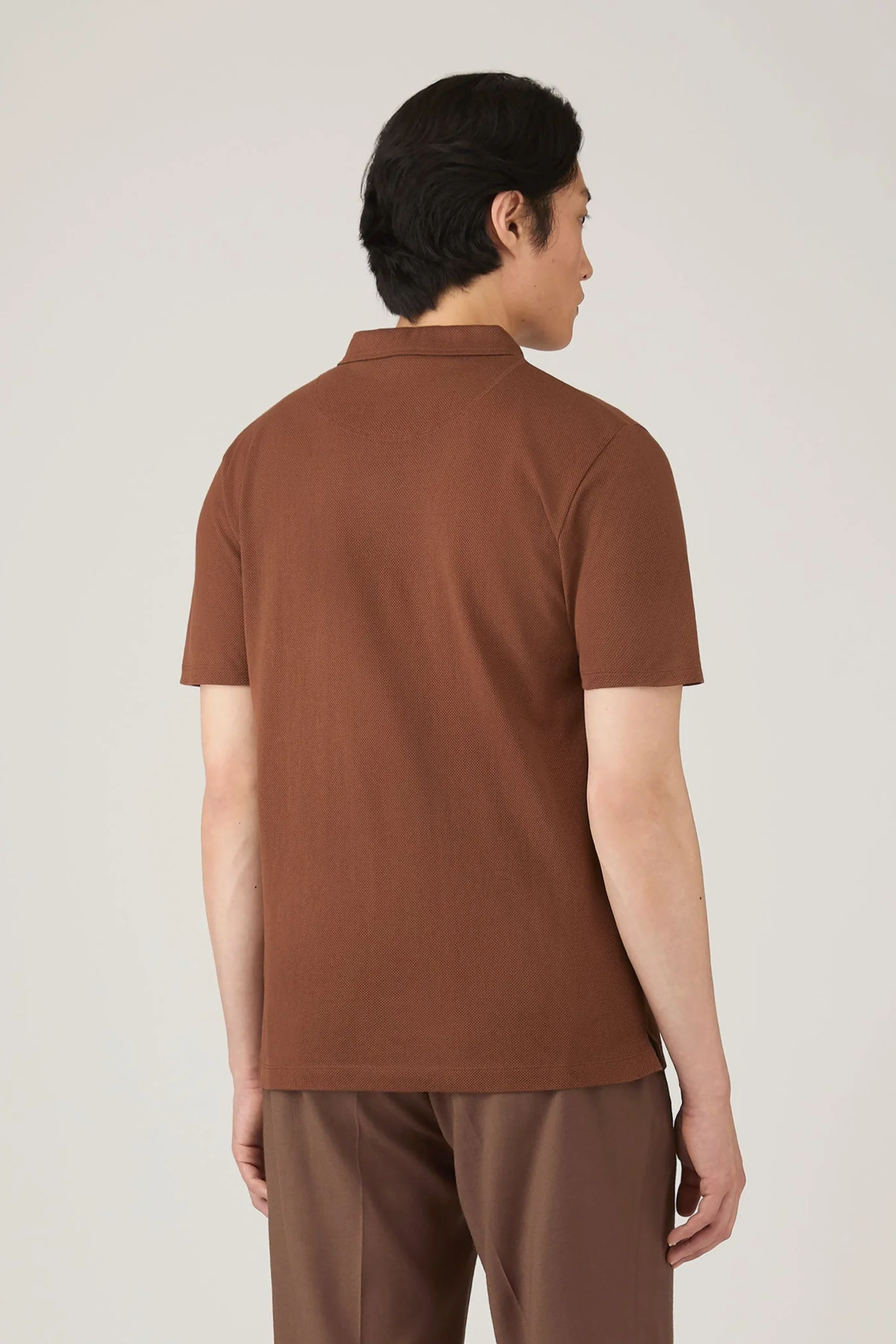 Short Sleeve Riviera Polo in Conker Brown - Image 4