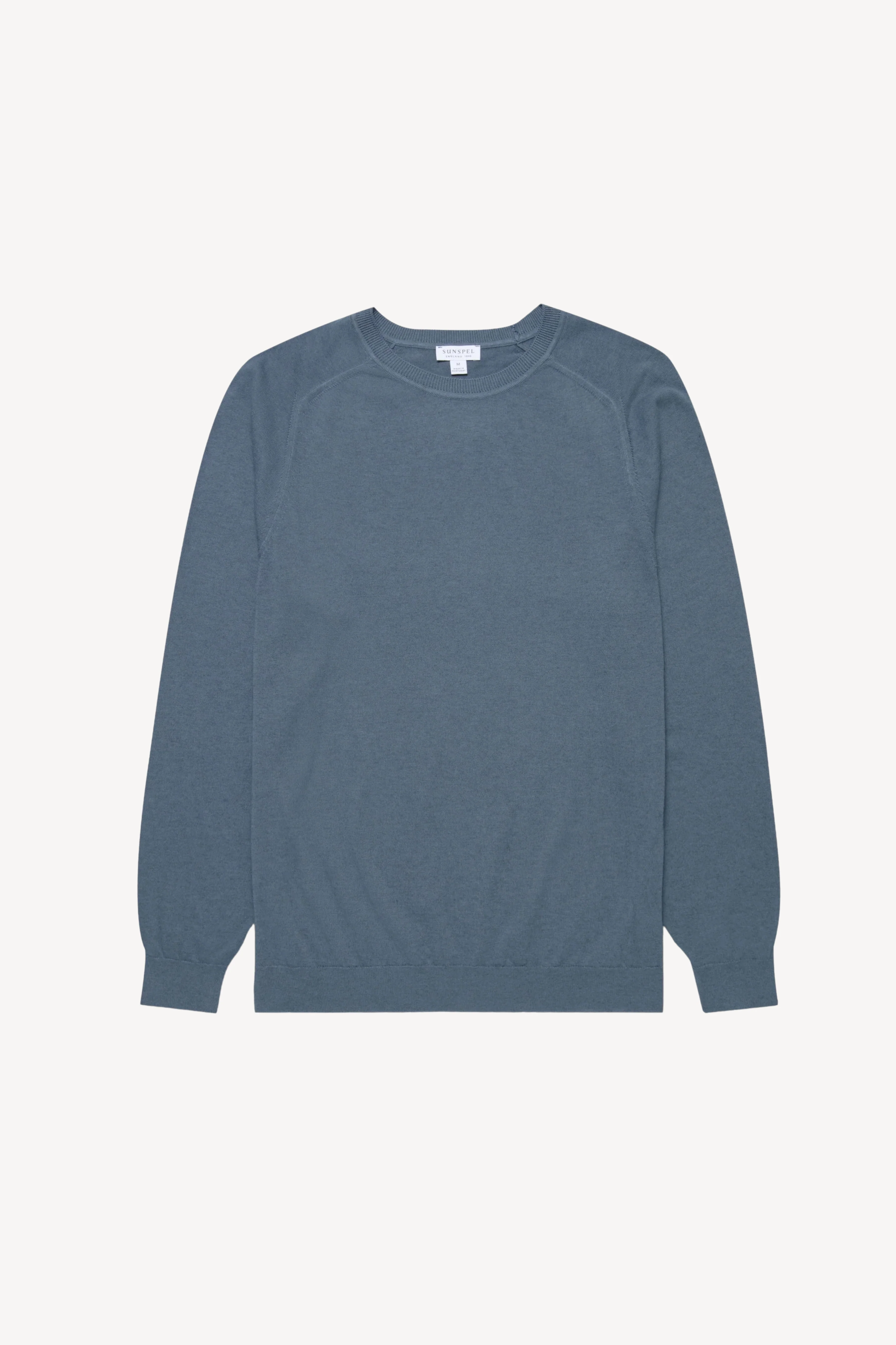 Sea Island Cashmere Crew in Slate Blue