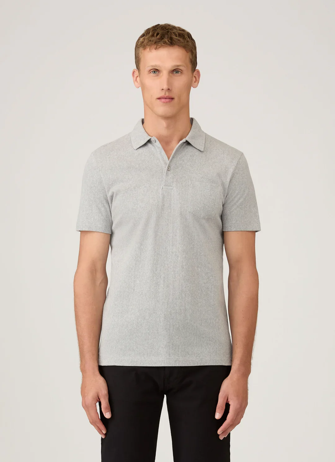 Short Sleeve Riviera Polo in Grey - Image 2