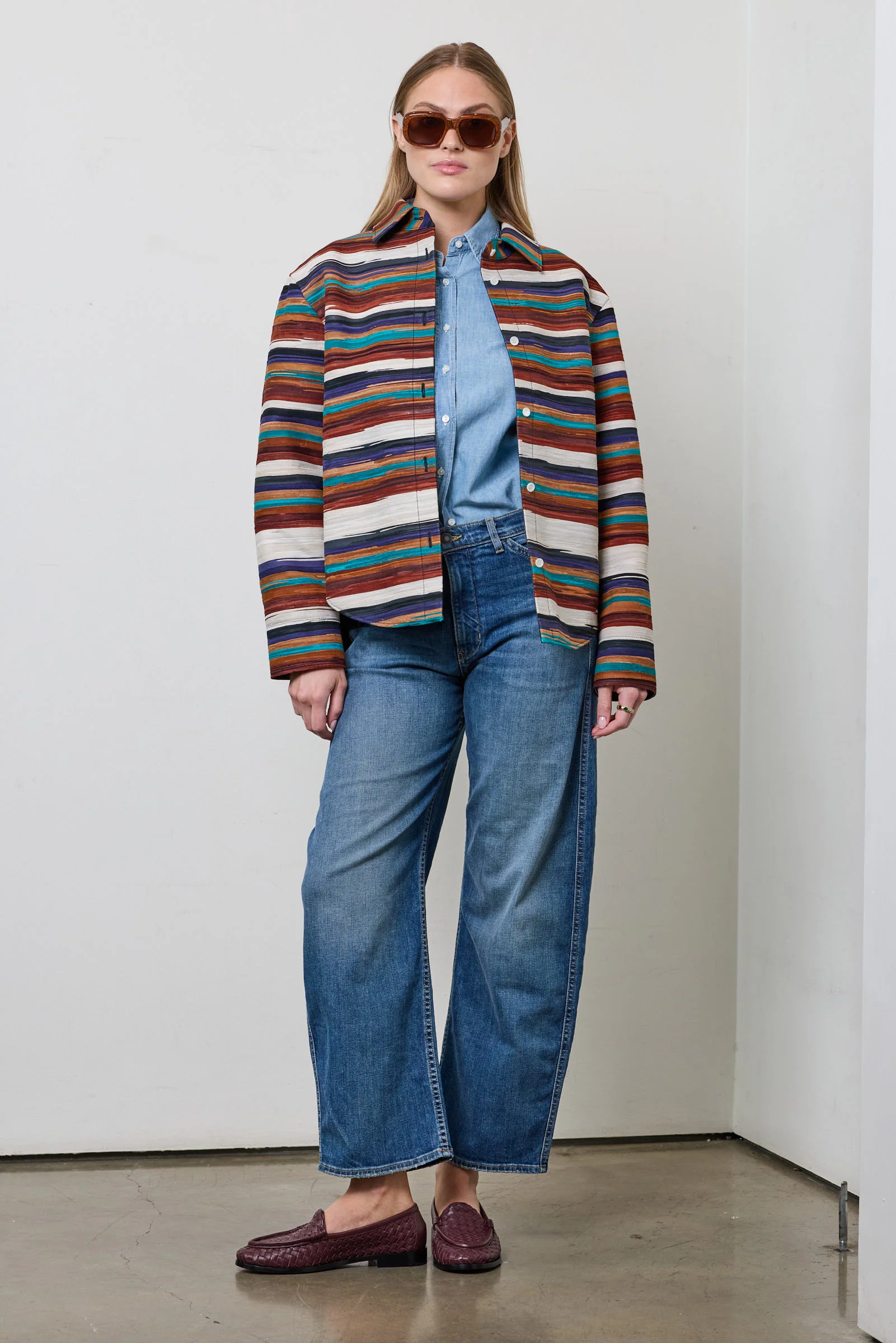 Striped Button Down Overshirt - Image 2