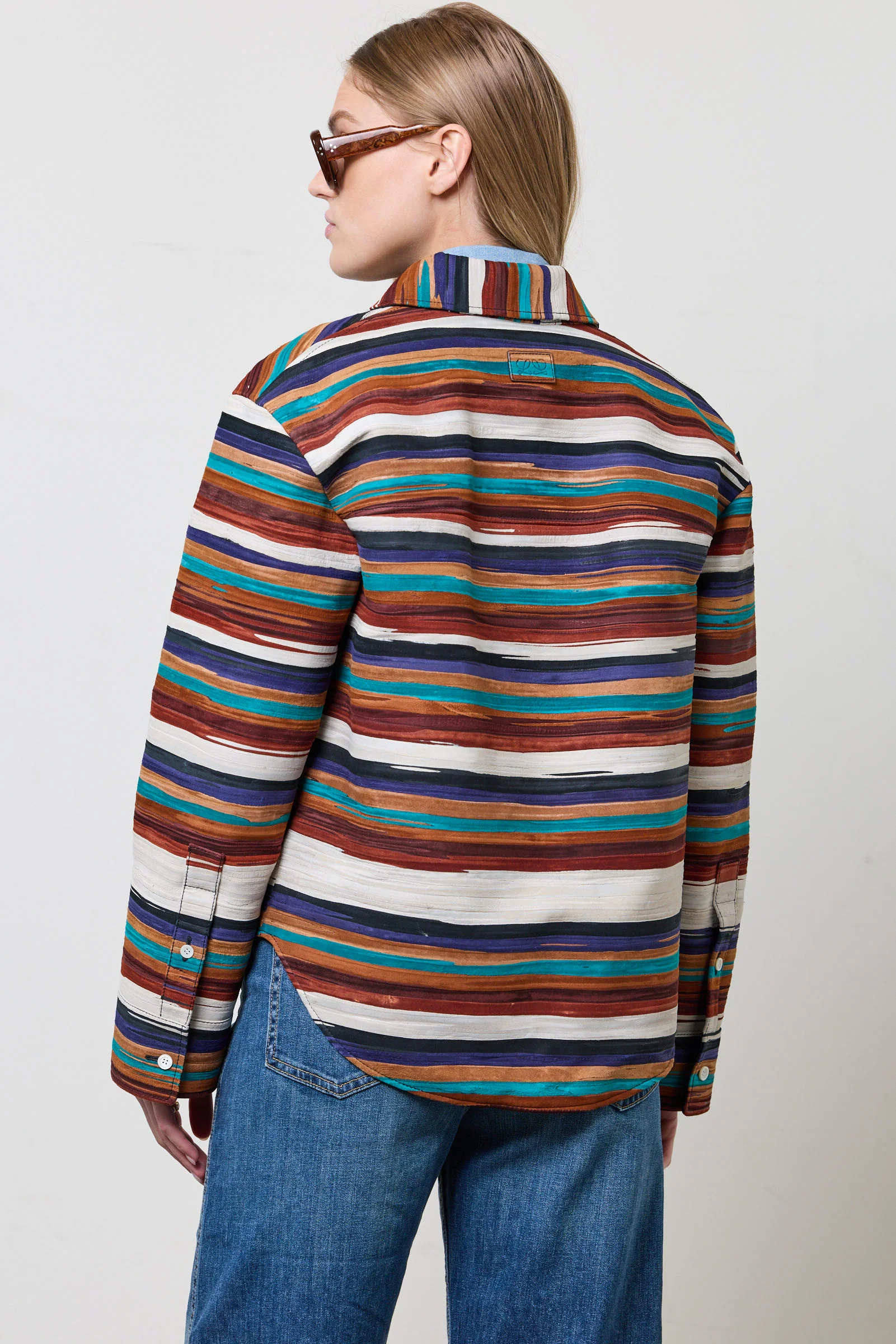 Striped Button Down Overshirt - Image 3