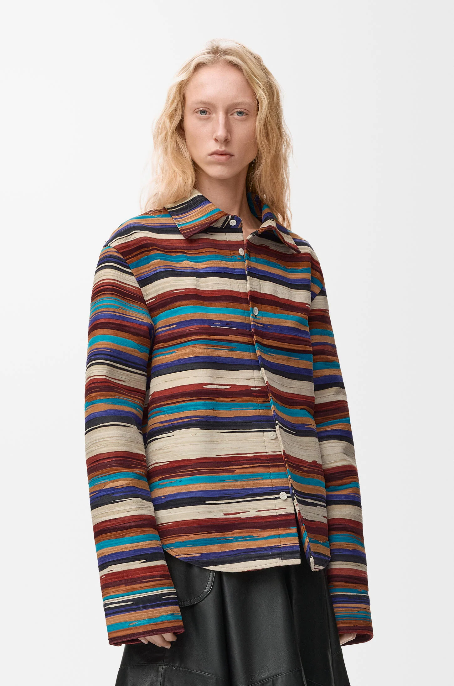 Striped Button Down Overshirt - Image 6