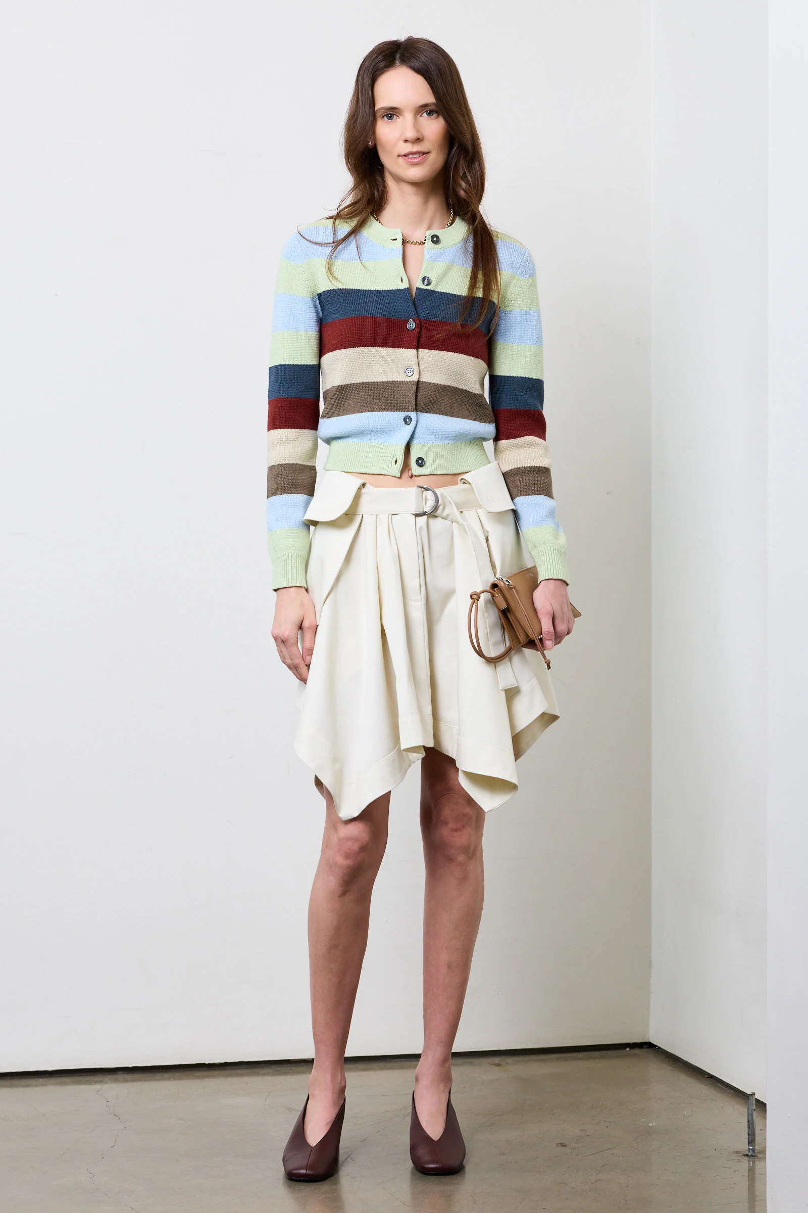 Striped Cropped Cardigan - Image 4
