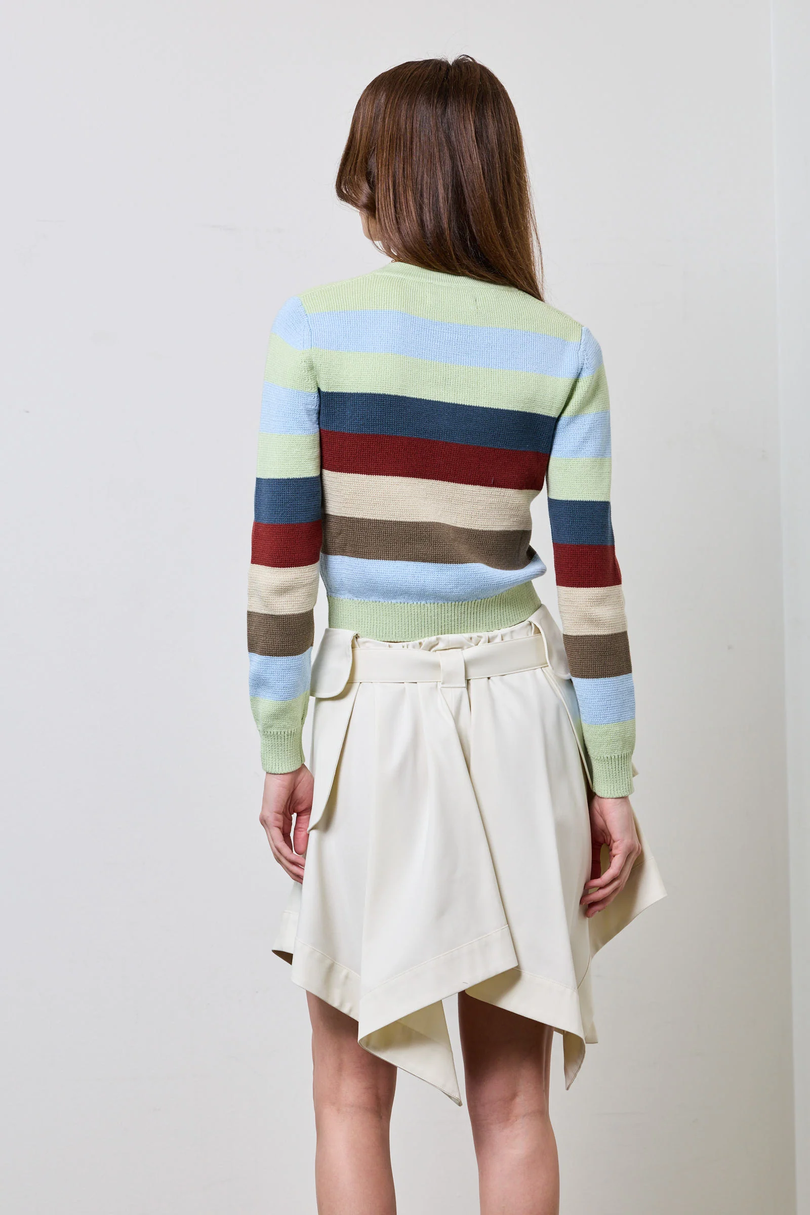 Striped Cropped Cardigan - Image 5
