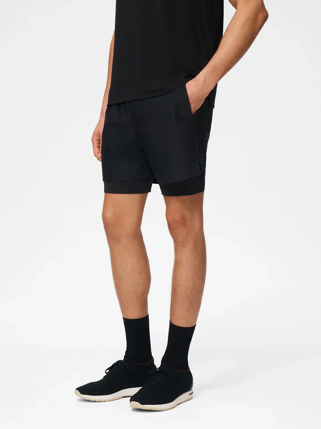 Tennis Short (with Liner) in Black - Image 3