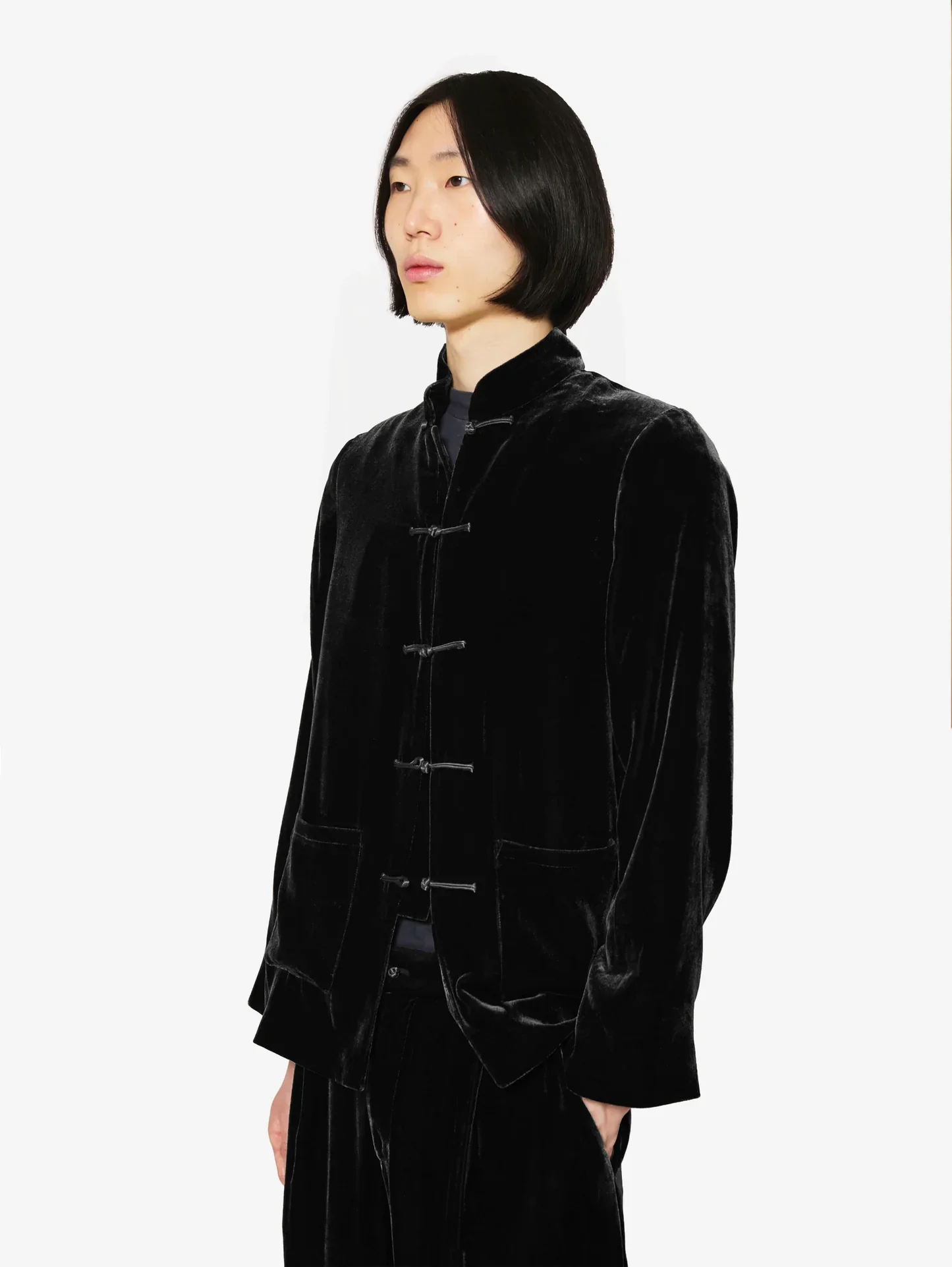 Yali Velvet Blazer in Black - Image 3